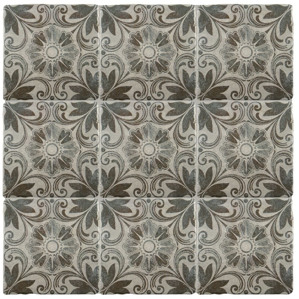 Carreaux de sol et de mur en céramique Costa Cendra Decor Dahlia de 7 3/4 po x 7 3/4 po (11,11 pi2/boîte)