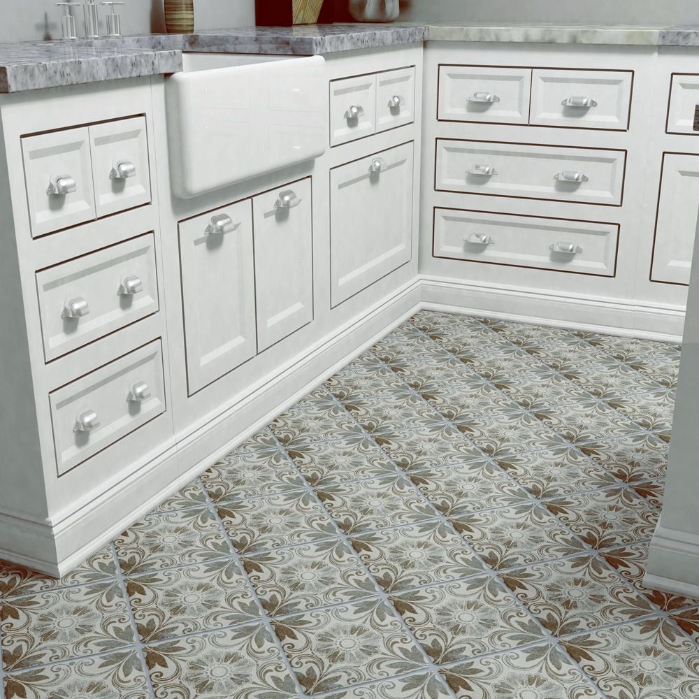 Carreaux de sol et de mur en céramique Costa Cendra Decor Dahlia de 7 3/4 po x 7 3/4 po (11,11 pi2/boîte)