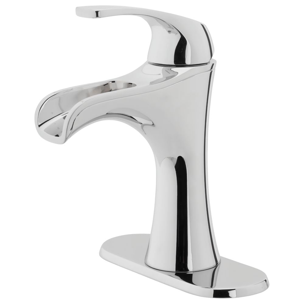 Robinet de lavabo de salle de bain à poignée unique Jaida à 1 ou 3 trous en chrome poli