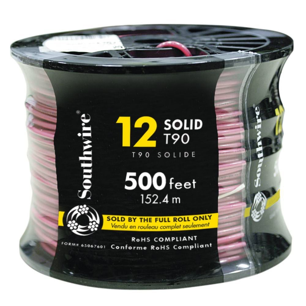 T90 12 AWG 150M Solid Electrical Wire - Red