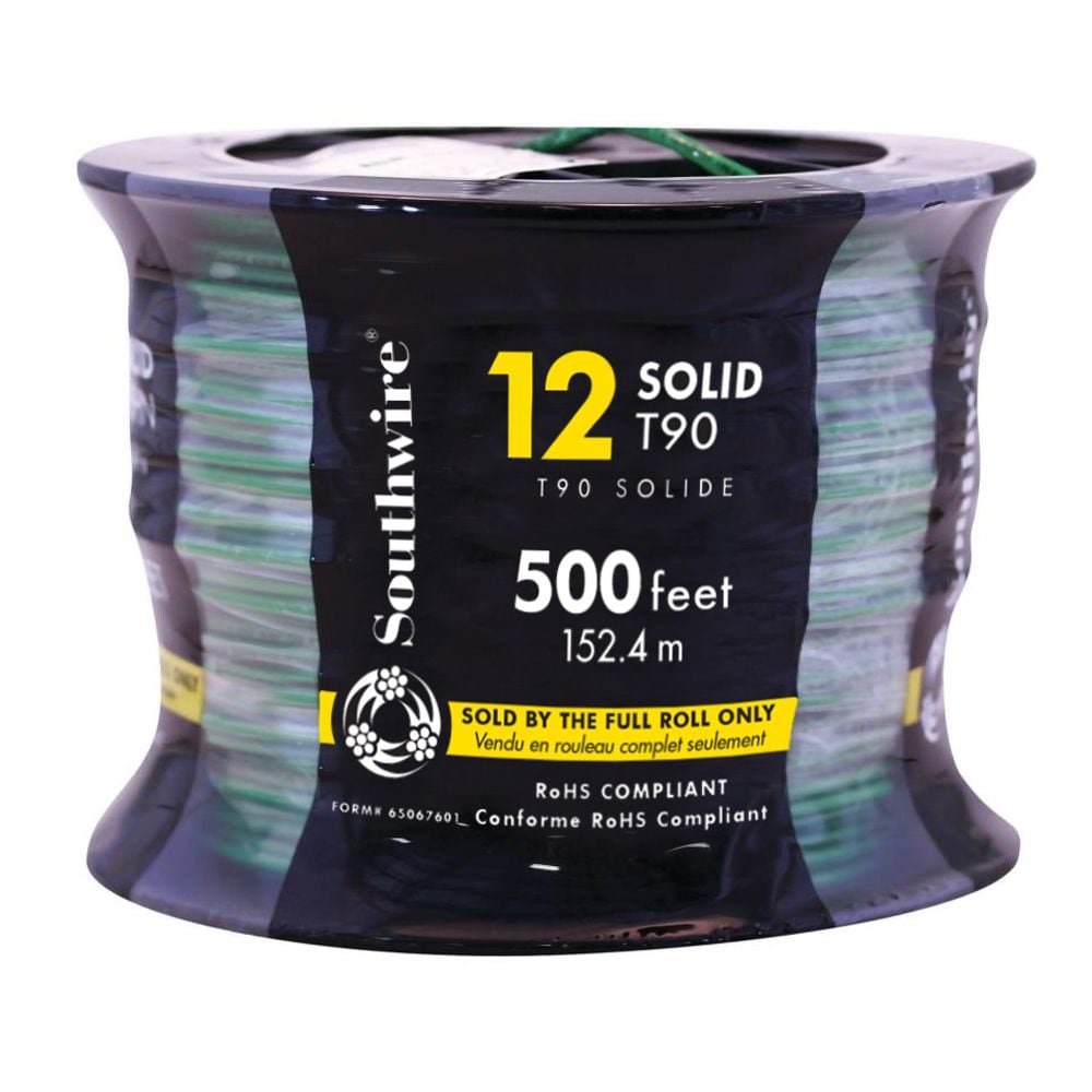 Fil électrique solide T90 12 AWG 150M - Vert