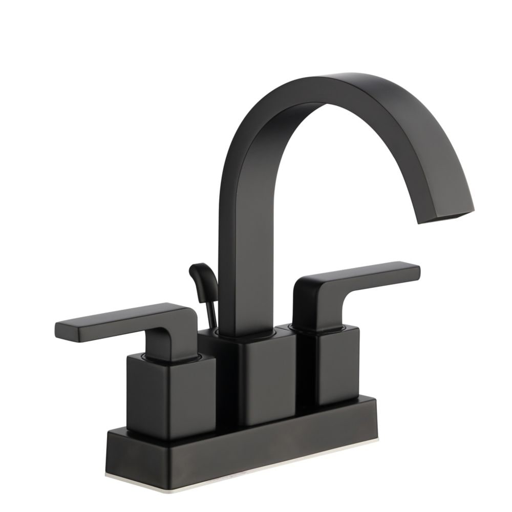 Robinet de salle de bain central Farrington de 4 pouces en noir mat