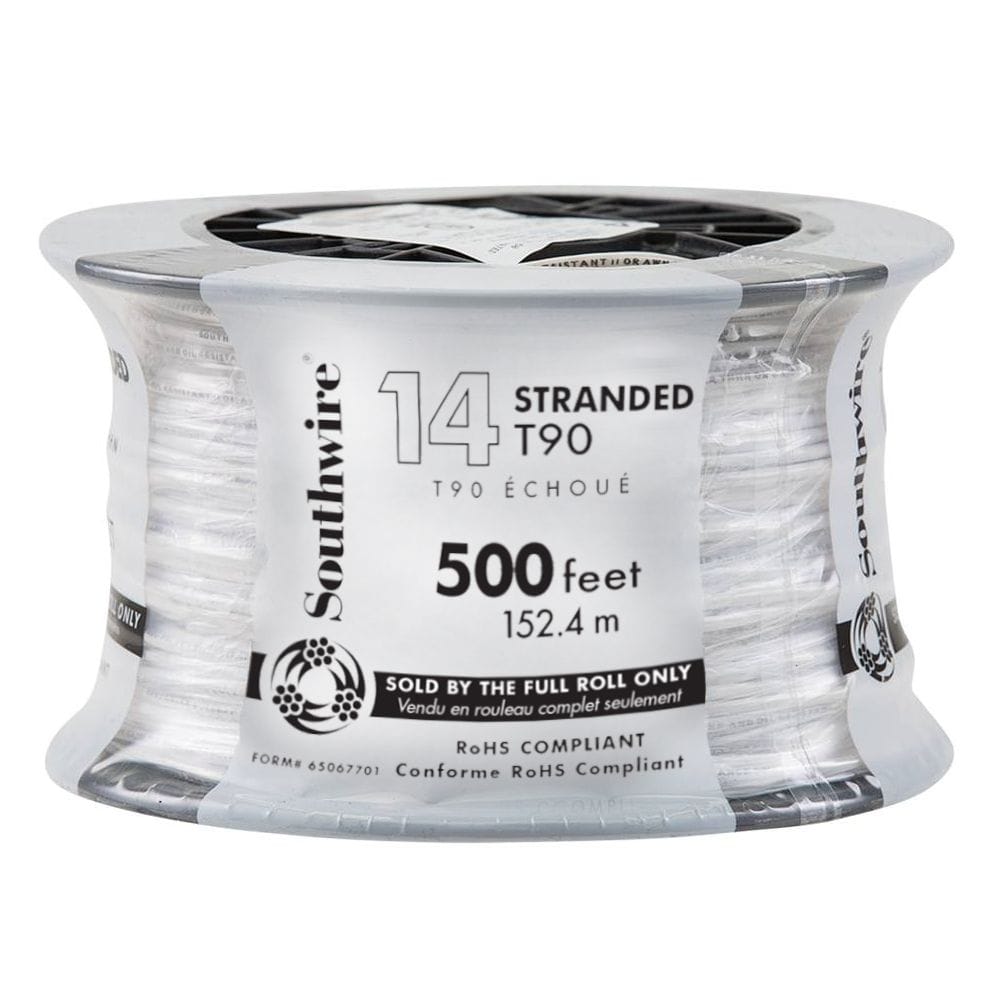 T90 14 AWG 150M Stranded Electrical Wire - White
