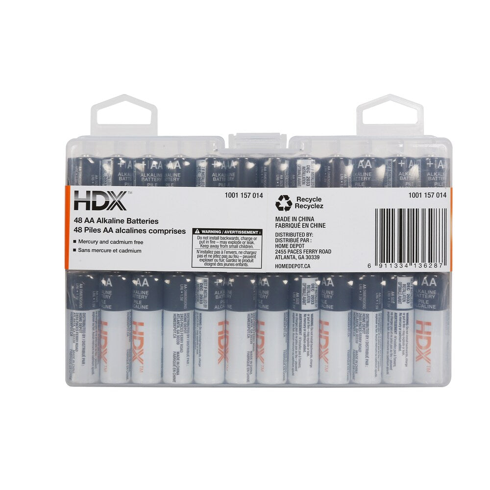 Pile alcaline AAA (paquet de 48)
