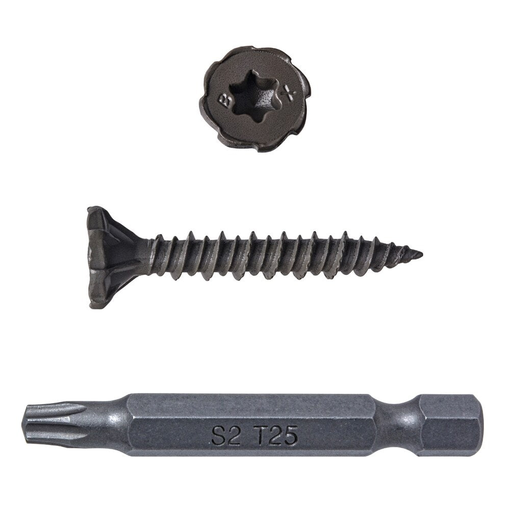 1-1/4-inch Serrated Head Star Drive Cement Board Screws, 185pcs