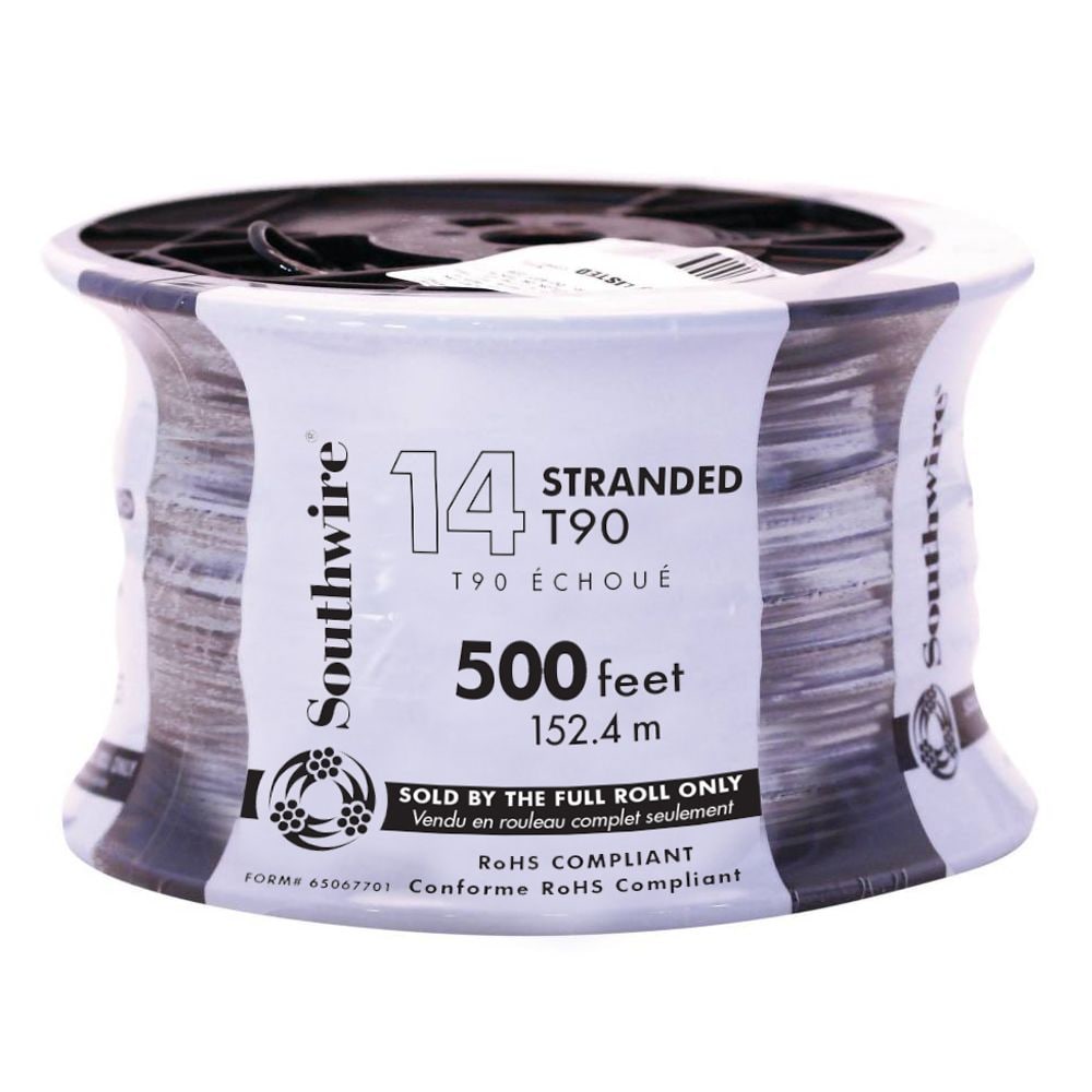 Fil électrique toronné T90 10 AWG 150M - Noir