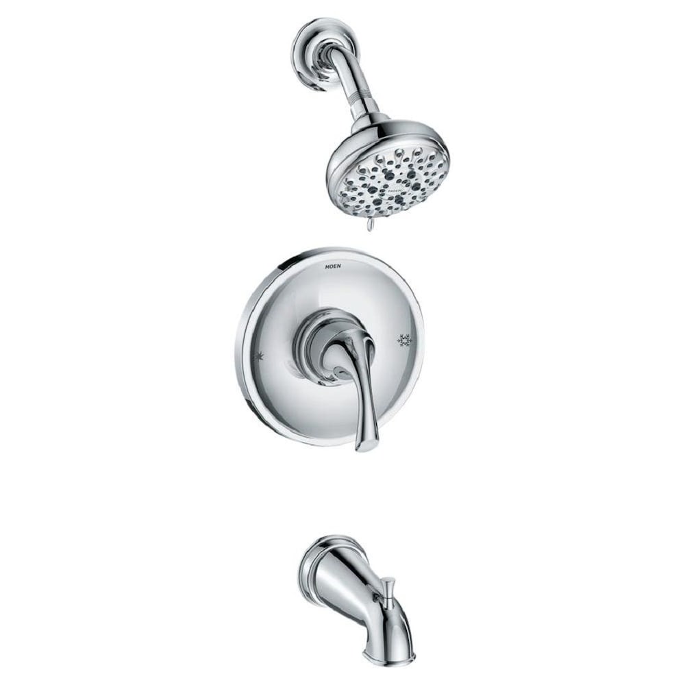 Robinet de baignoire-douche à poignée unique et 5 jets Idora en chrome (robinet inclus)