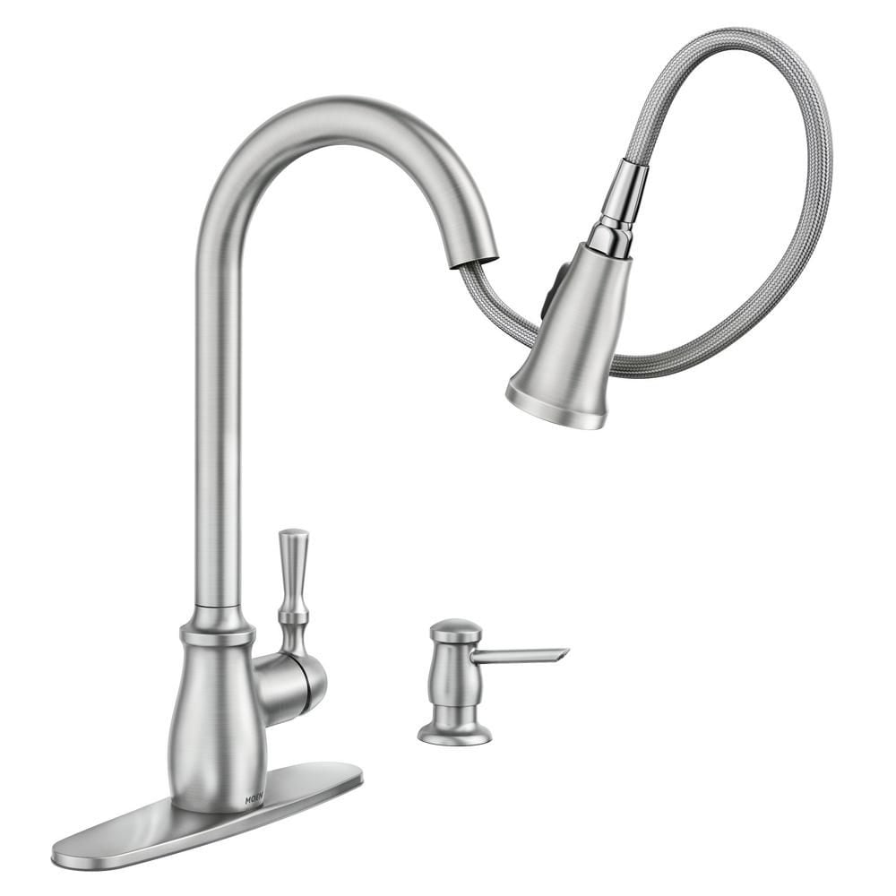 Fieldstone Pull Down Kitchen Faucet/Tap with Soap Dispenser in Spot Resistant Stainless Steel