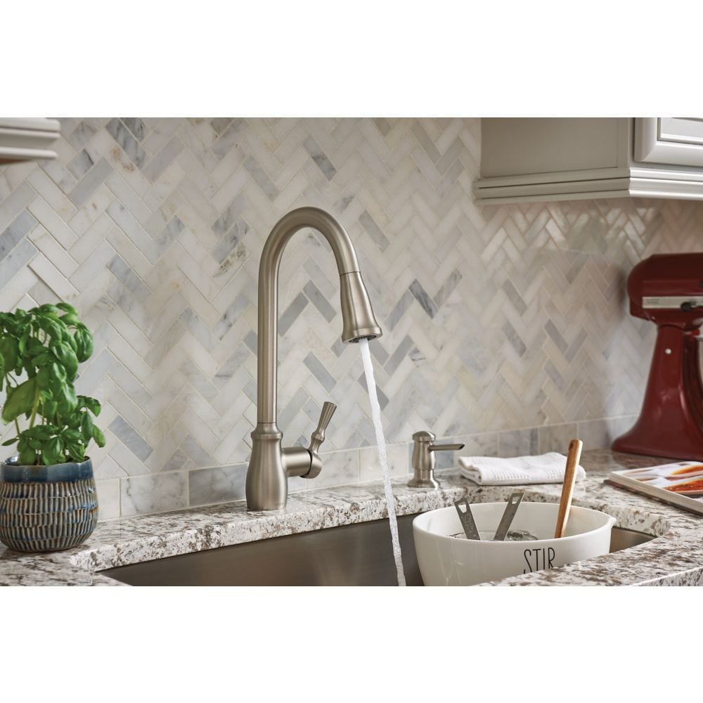 Fieldstone Pull Down Kitchen Faucet/Tap with Soap Dispenser in Spot Resistant Stainless Steel