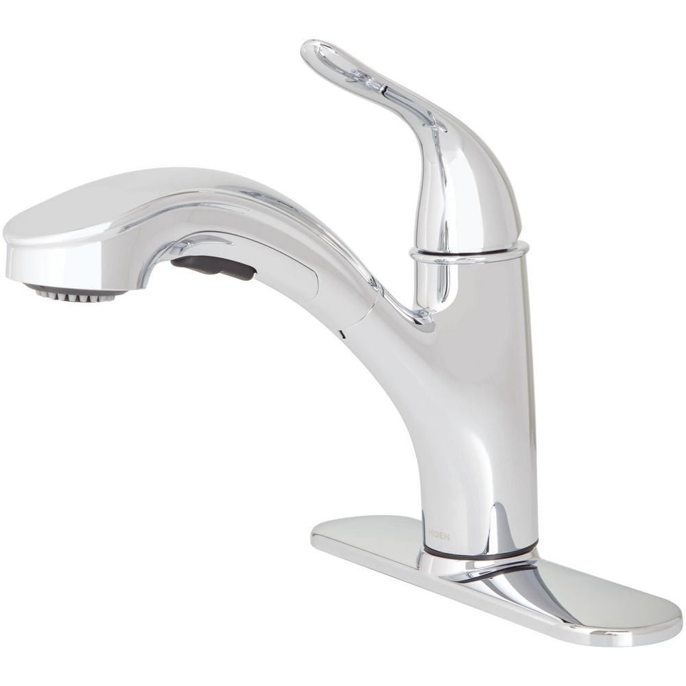 Robinet de cuisine à poignée unique et pulvérisateur extractible Brecklyn avec Power Clean en chrome