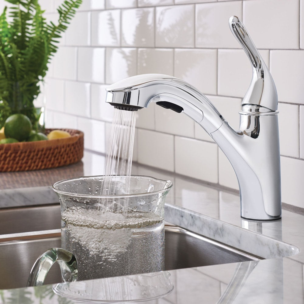 Robinet de cuisine à poignée unique et pulvérisateur extractible Brecklyn avec Power Clean en chrome