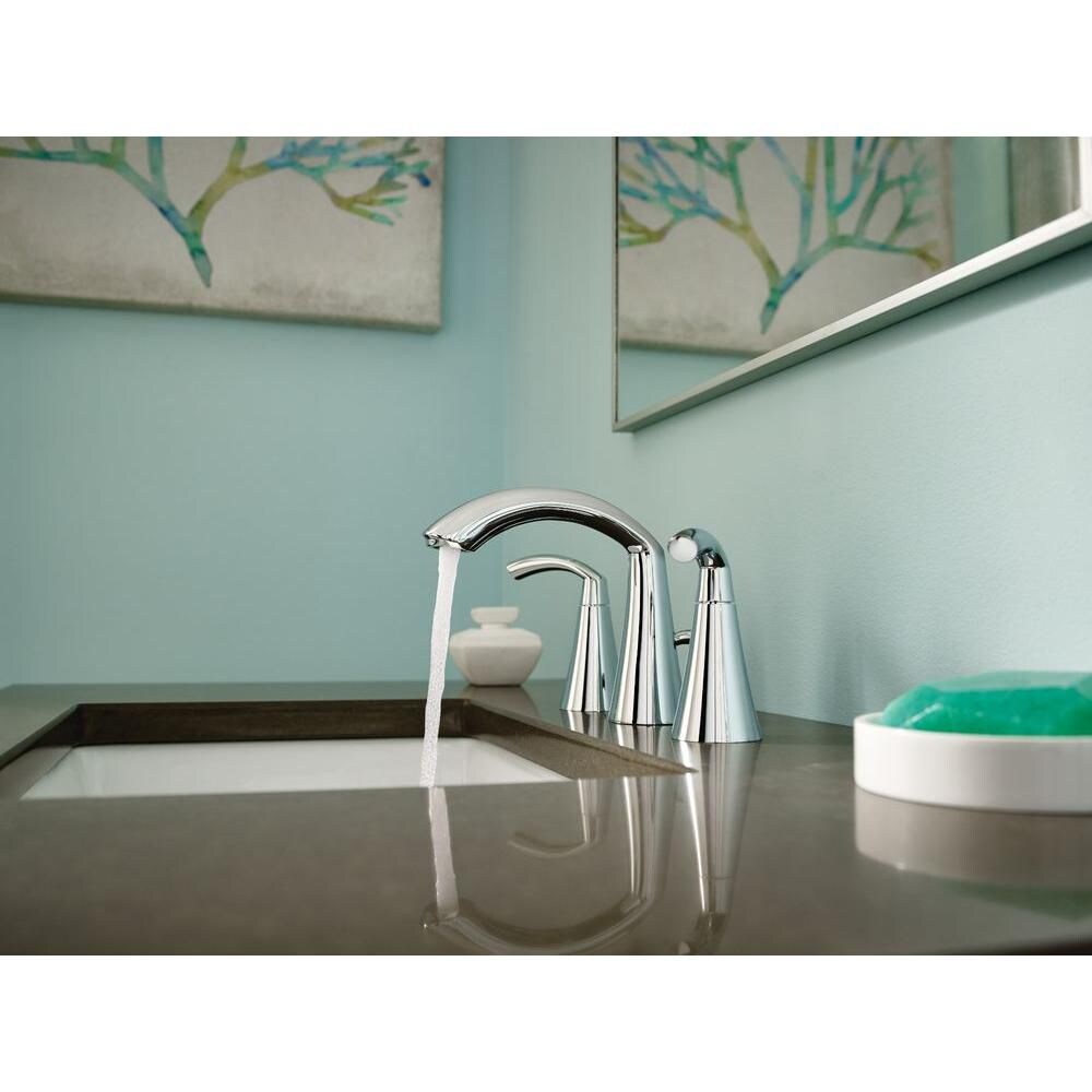 Robinet de lavabo de salle de bain à 2 poignées Glyde de 8 à 16 pouces en chrome (drain inclus; valve non incluse)