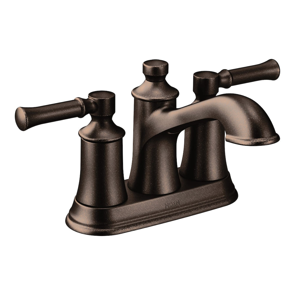 Robinet de lavabo de salle de bain central à 2 poignées de 4 pouces de Dartmoor en bronze huilé (vidange et valve incluses)