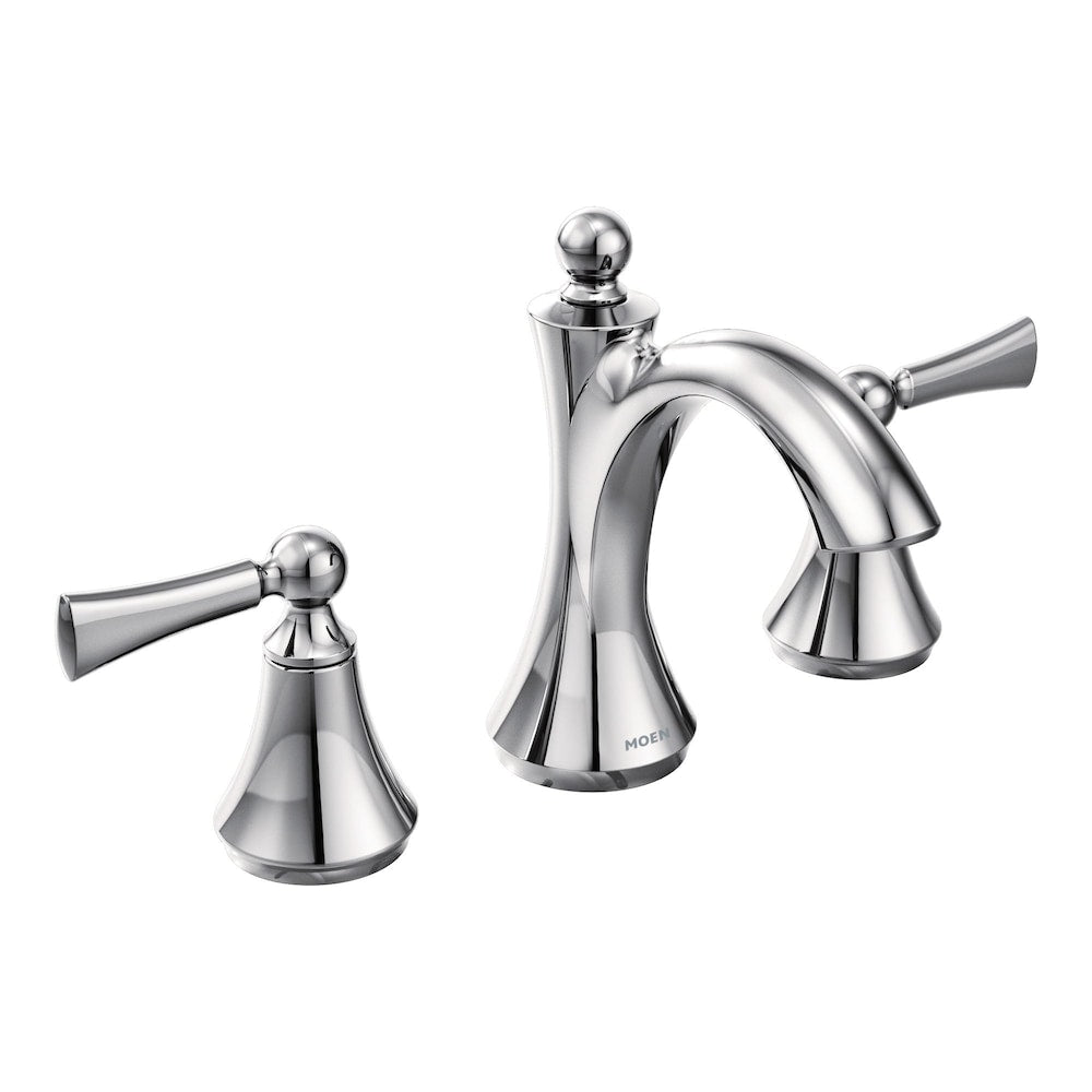 Robinet de lavabo de salle de bain à 2 poignées Wynford de 8 à 16 pouces en chrome (drain inclus; valve non incluse)