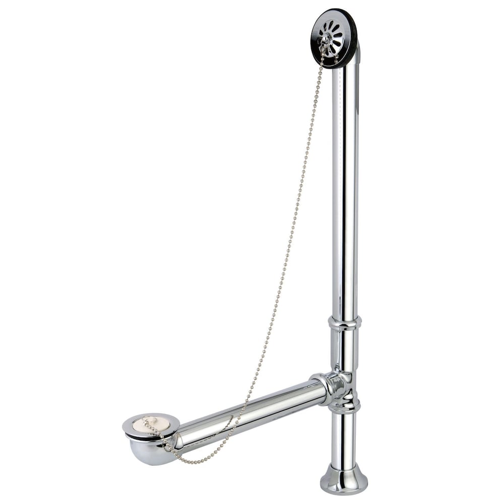 Claw Foot 1-1/2 inch. O.D. Brass Leg Tub Drain with Chain and Stopper in Chrome