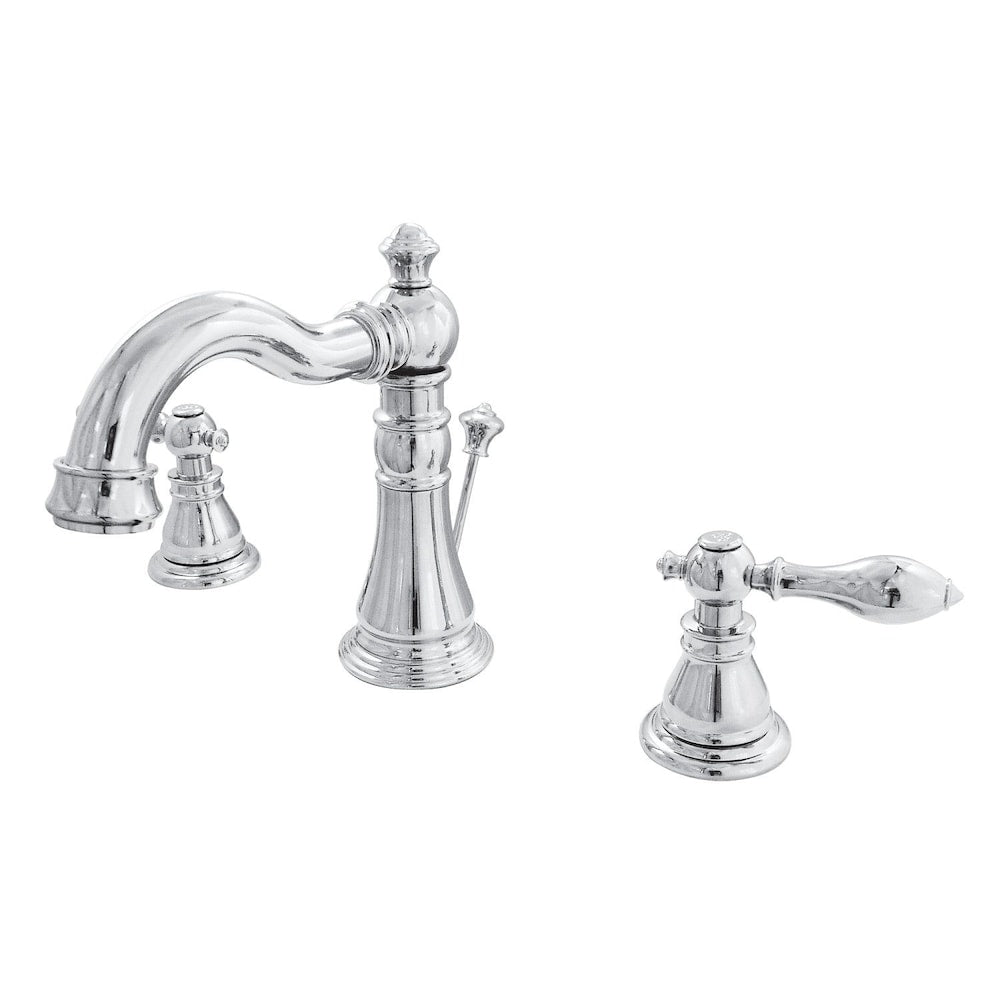 Robinet de salle de bain classique à grand arc et à 2 poignées de 8 pouces en chrome
