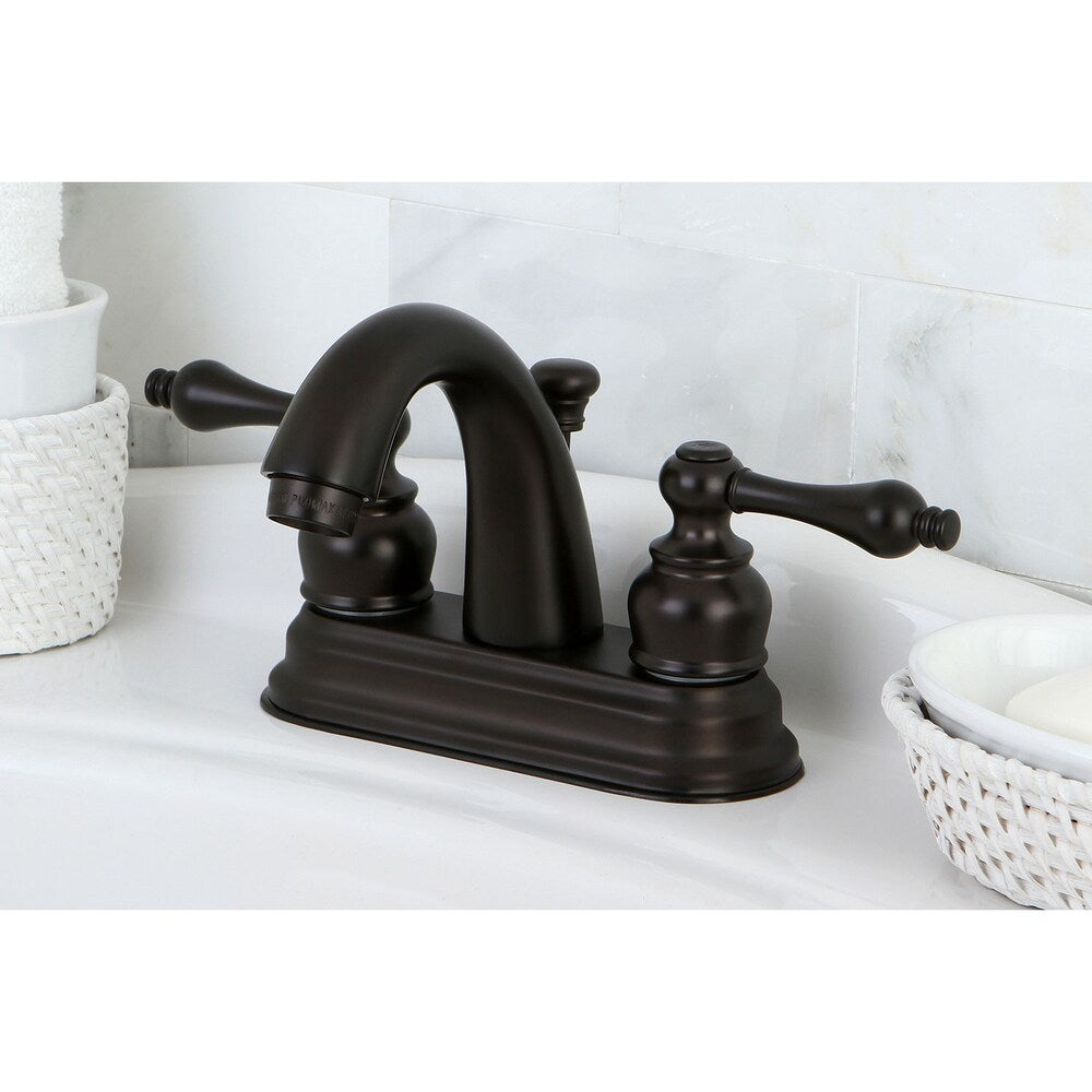Restoration 4 inch Centerset 2-Handle Mid-Arc Bathroom Faucet in Oil Rubbed Bronze