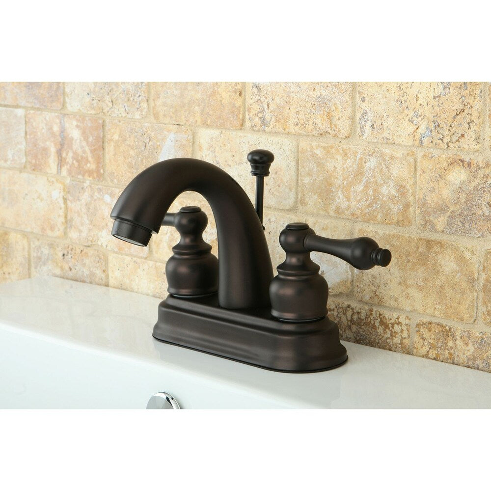 Restoration 4 inch Centerset 2-Handle Mid-Arc Bathroom Faucet in Oil Rubbed Bronze