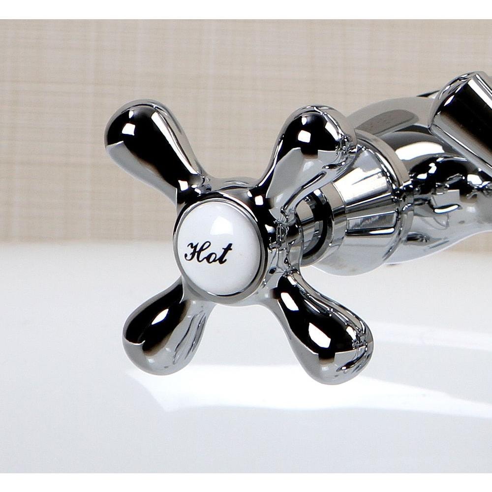 Robinet de baignoire à 3 poignées avec douchette à main en chrome de style victorien
