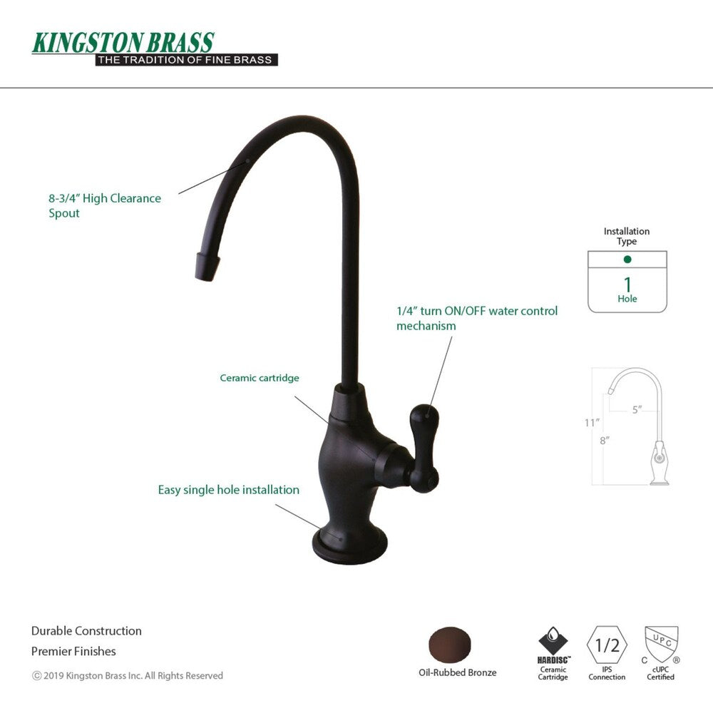 Robinet de filtration d'eau potable de remplacement en bronze huilé pour systèmes de filtration