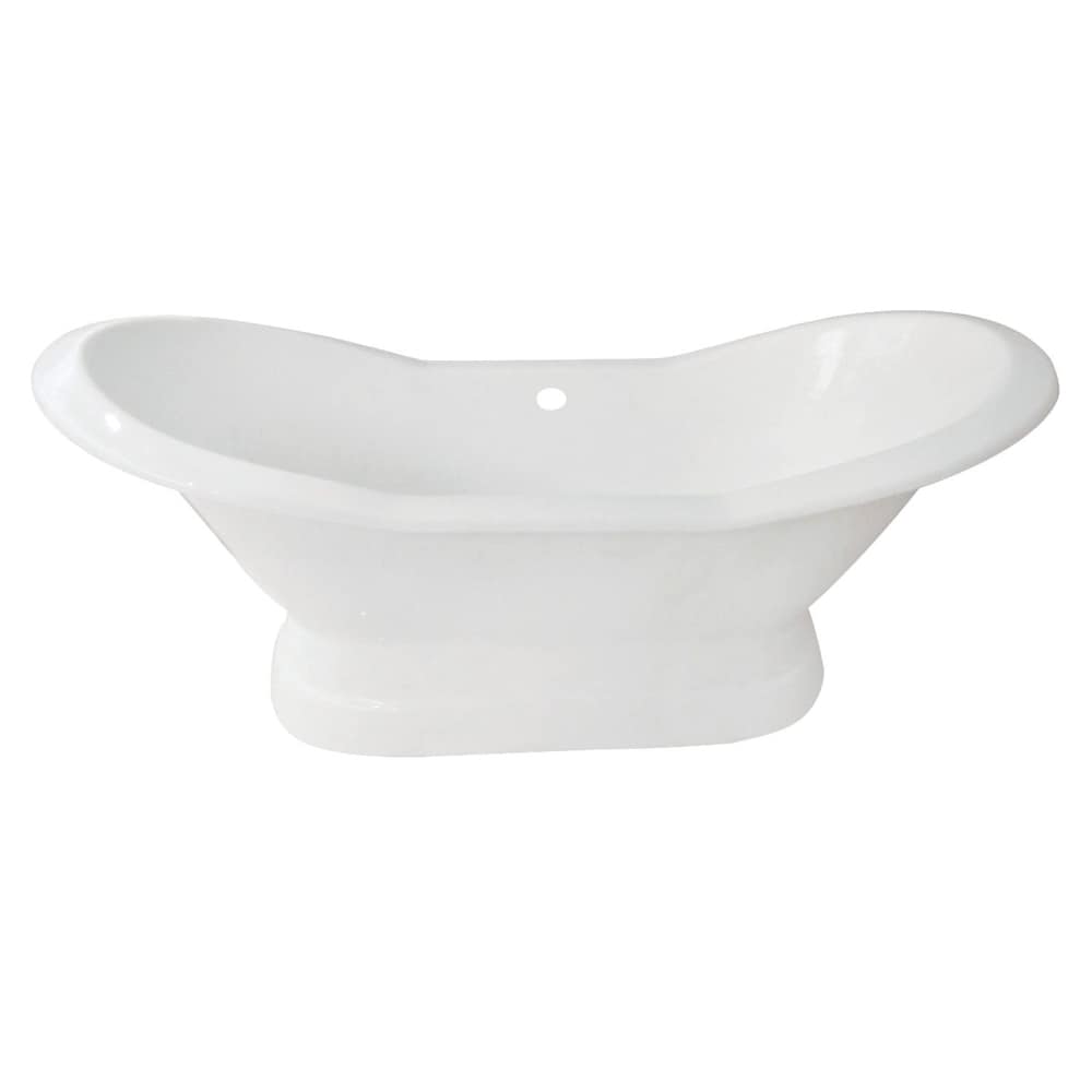 6 ft. Cast Iron Claw Foot Double Slipper Tub without Deck Holes in White