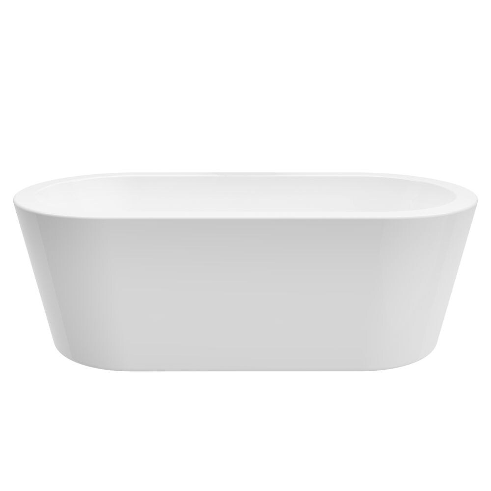 Baignoire autoportante en acrylique à fond plat Dexter de 71 pouces en blanc sans robinet