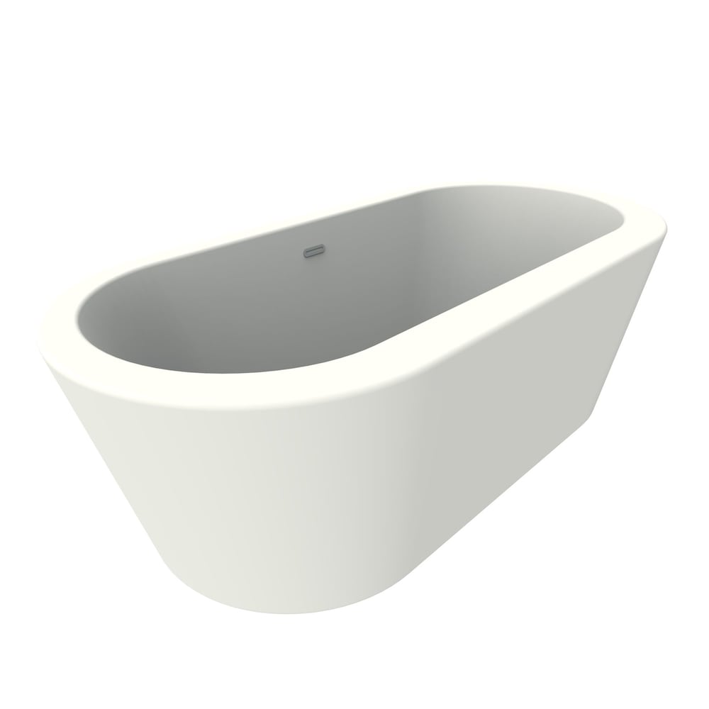 Baignoire autoportante en acrylique à fond plat Dexter de 71 pouces en blanc sans robinet
