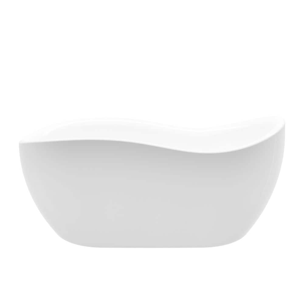 Kyan 68 inch Acrylic Freestanding Flatbottom Bathtub in White No faucet
