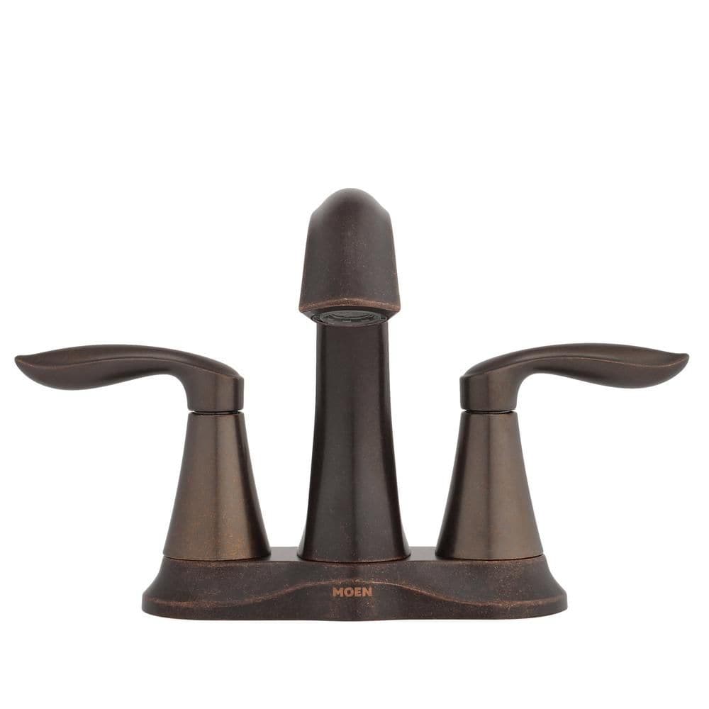 Robinet de lavabo de salle de bain central à 2 poignées Eva de 4 pouces en bronze huilé