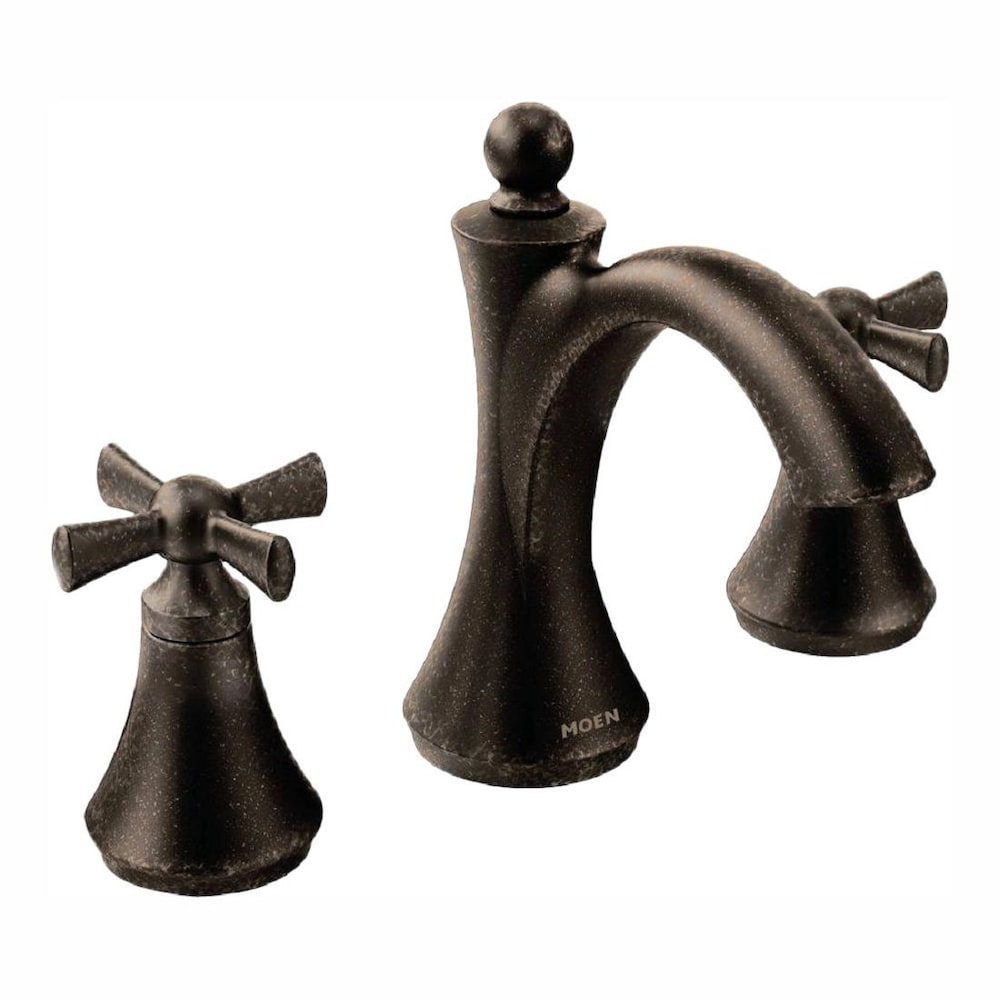 Robinet de lavabo de salle de bain à 2 poignées Wynford de 8 à 16 pouces en bronze huilé (drain inclus; valve non incluse)
