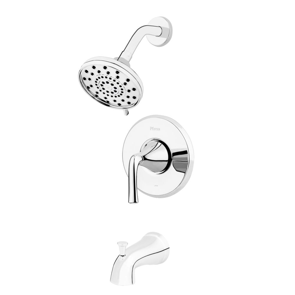 Ensemble de baignoire et de douche en chrome poli Ladera/robinet de baignoire et de douche avec pomme de douche à 3 fonctions et robinet de baignoire