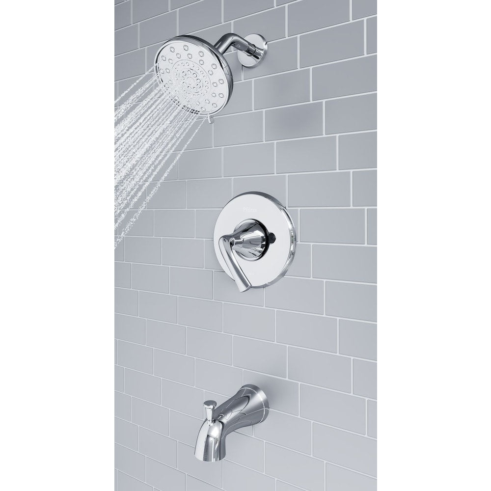 Ensemble de baignoire et de douche en chrome poli Ladera/robinet de baignoire et de douche avec pomme de douche à 3 fonctions et robinet de baignoire