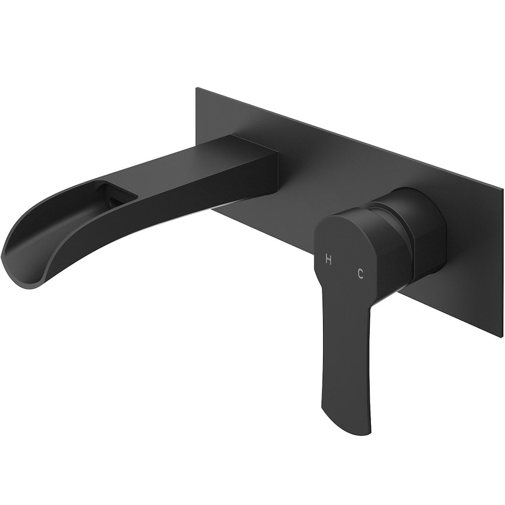 Cornelius Single-Handle Wall Mount Bathroom Faucet in Matte Black
