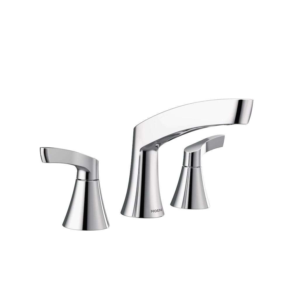 Robinet de lavabo de salle de bain à 2 poignées Danika de 8 à 16 pouces en chrome (drain et valve inclus)