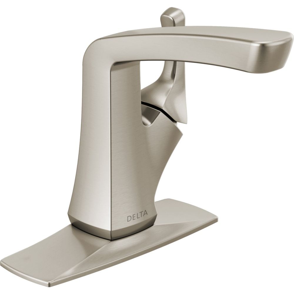 Robinet de lavabo central à poignée unique Vesna en nickel brossé SpotShield