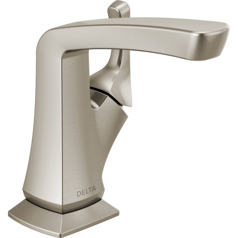Robinet de lavabo central à poignée unique Vesna en nickel brossé SpotShield