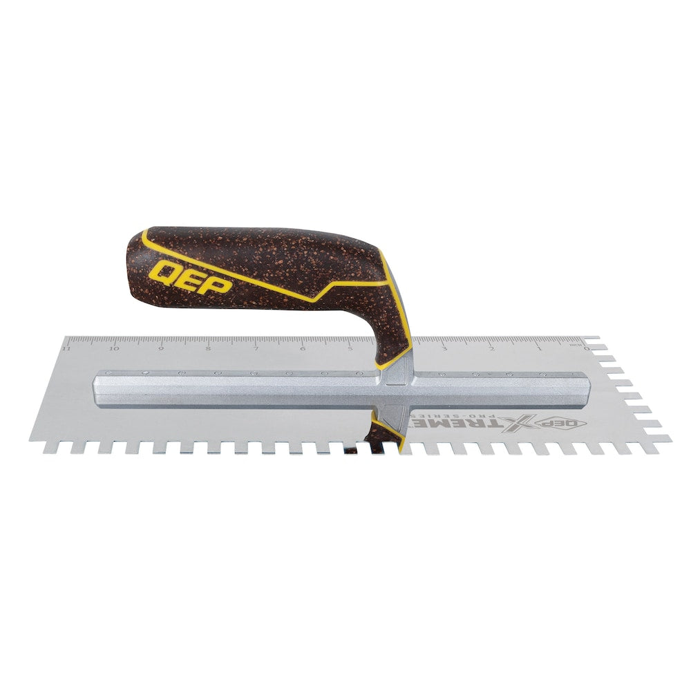 1/4 in. x 3/8 in. x 1/4 in. Cork Handle XL Stainless Steel Square-Notch Flooring Trowel