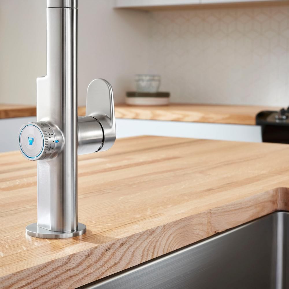 Robinet de cuisine Beale MeasureFill à poignée unique et double jet avec technologie tactile en chrome (robinet inclus)