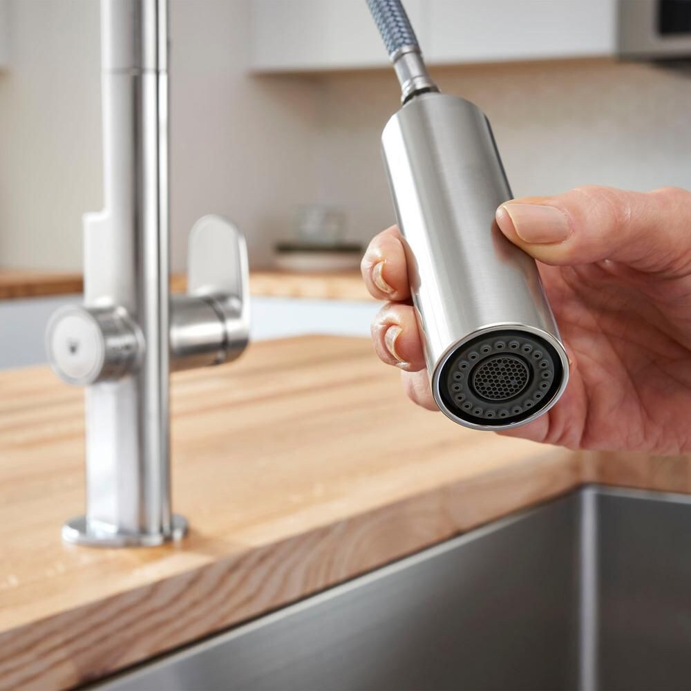 Robinet de cuisine Beale MeasureFill à poignée unique et double jet avec technologie tactile en chrome (robinet inclus)