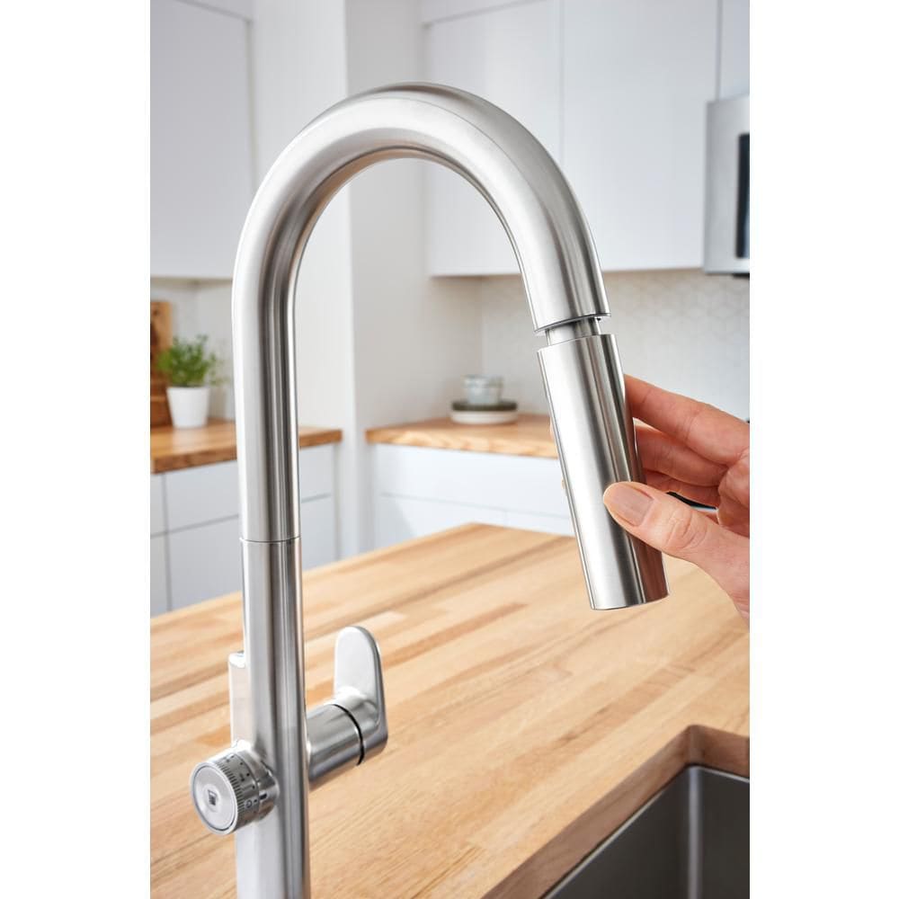 Robinet de cuisine Beale MeasureFill à poignée unique et double jet avec technologie tactile en chrome (robinet inclus)