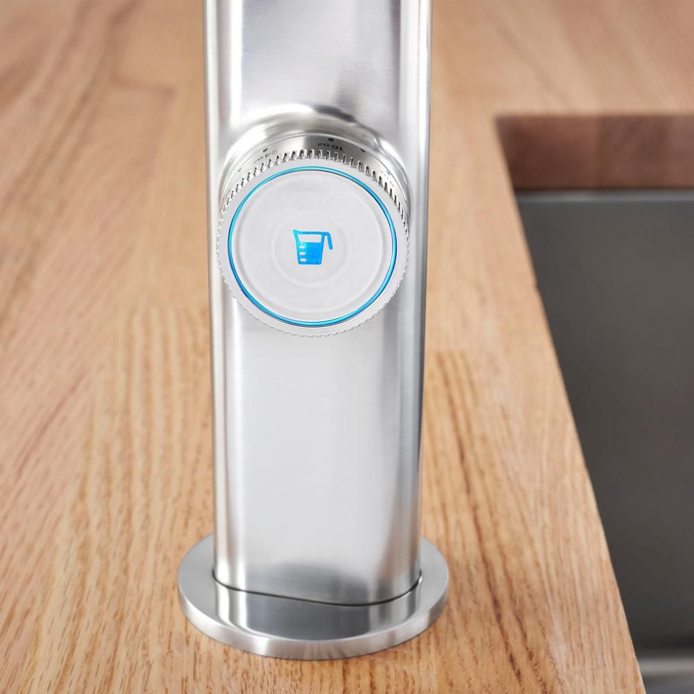 Robinet de cuisine Beale MeasureFill à poignée unique et double jet avec technologie tactile en chrome (robinet inclus)