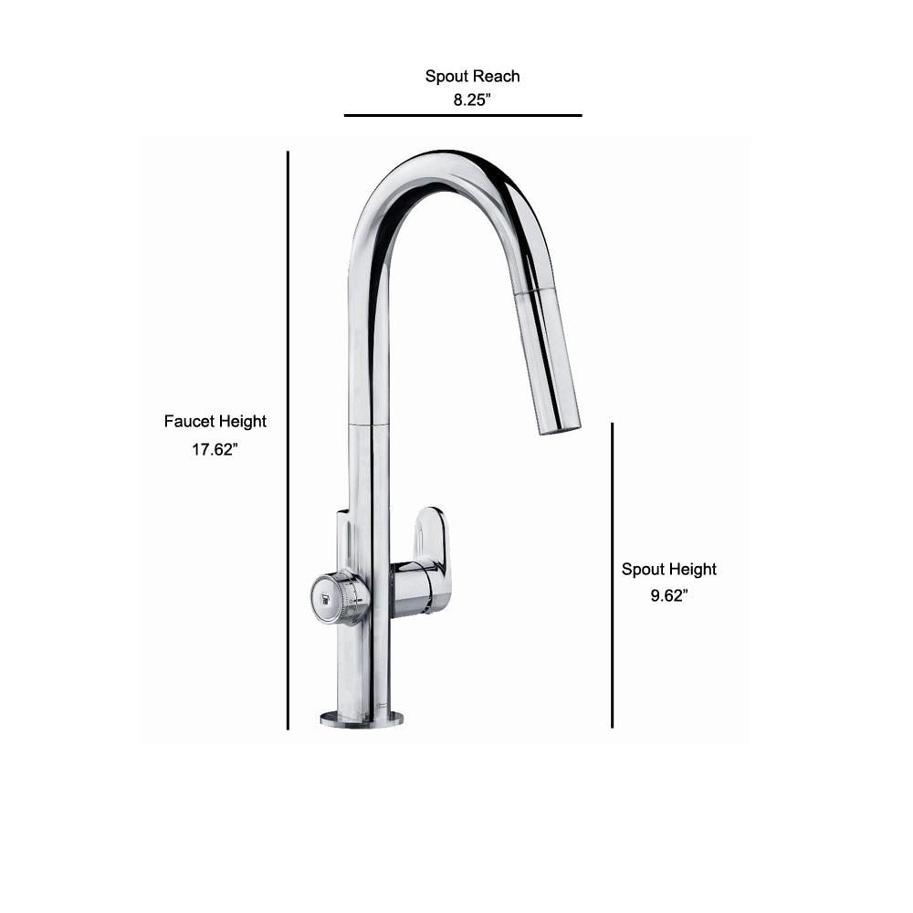 Robinet de cuisine Beale MeasureFill à poignée unique et double jet avec technologie tactile en chrome (robinet inclus)