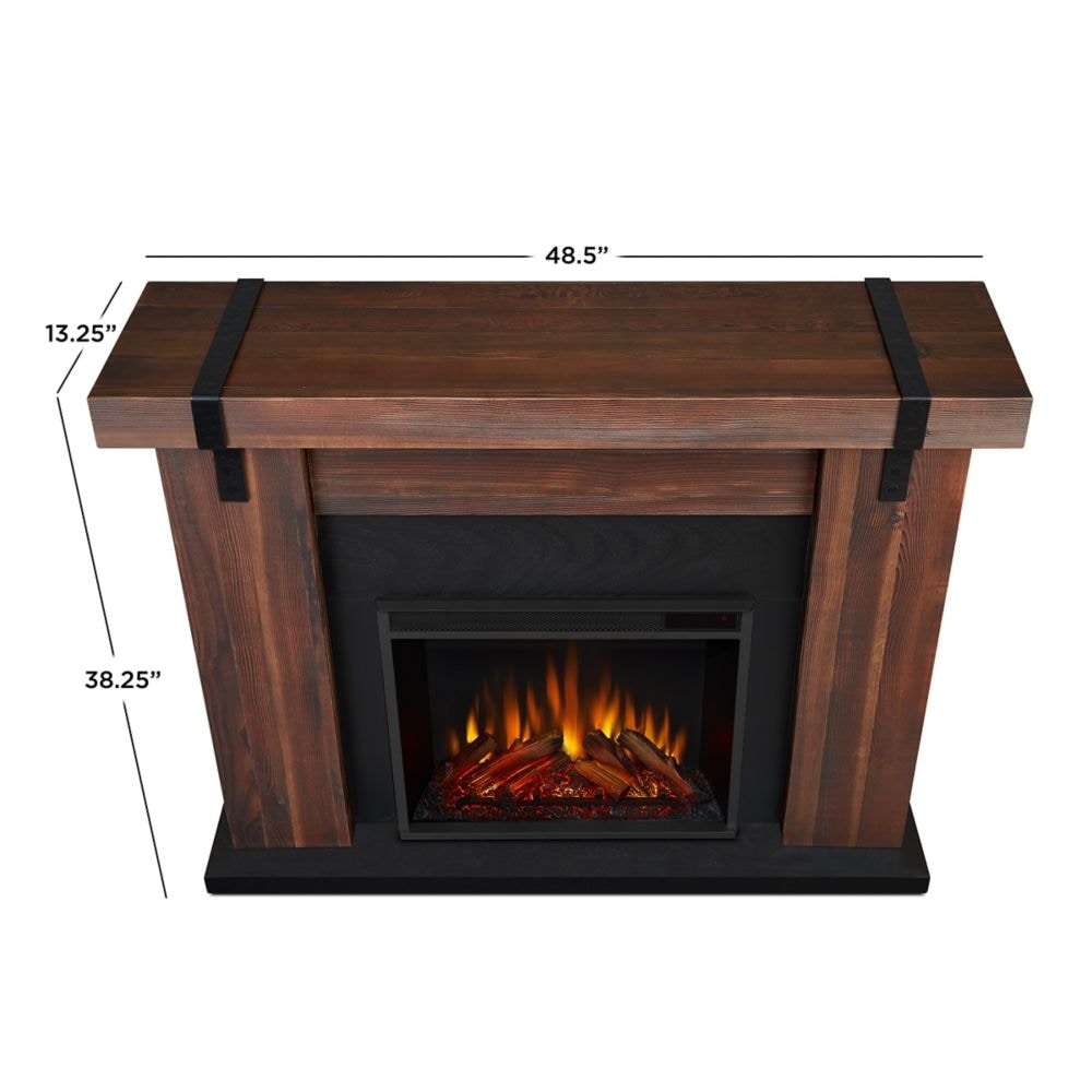 Aspen 49-inch Freestanding Electric Fireplace in Chestnut Barnwood