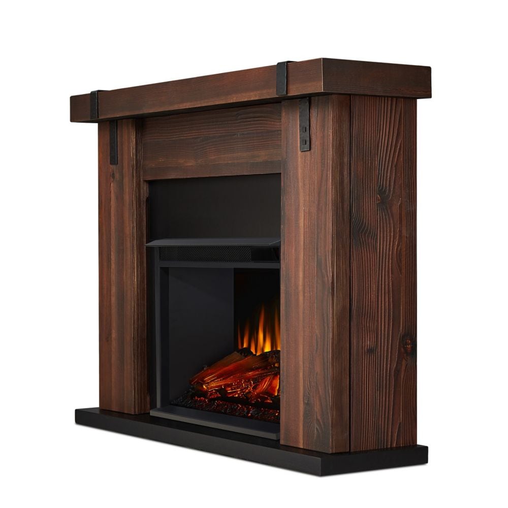 Aspen 49-inch Freestanding Electric Fireplace in Chestnut Barnwood