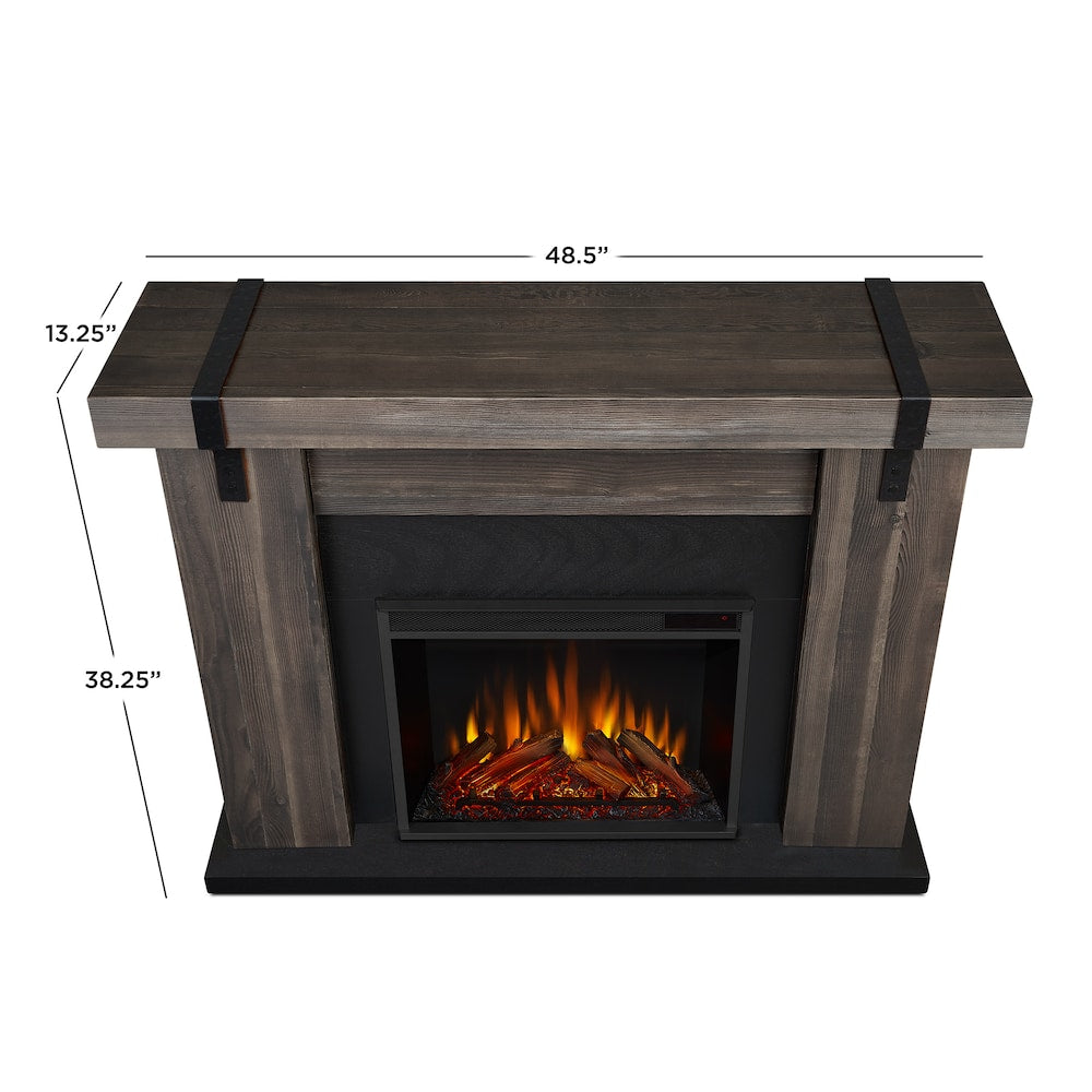 Aspen 49-inch Freestanding Electric Fireplace in Grey Barnwood