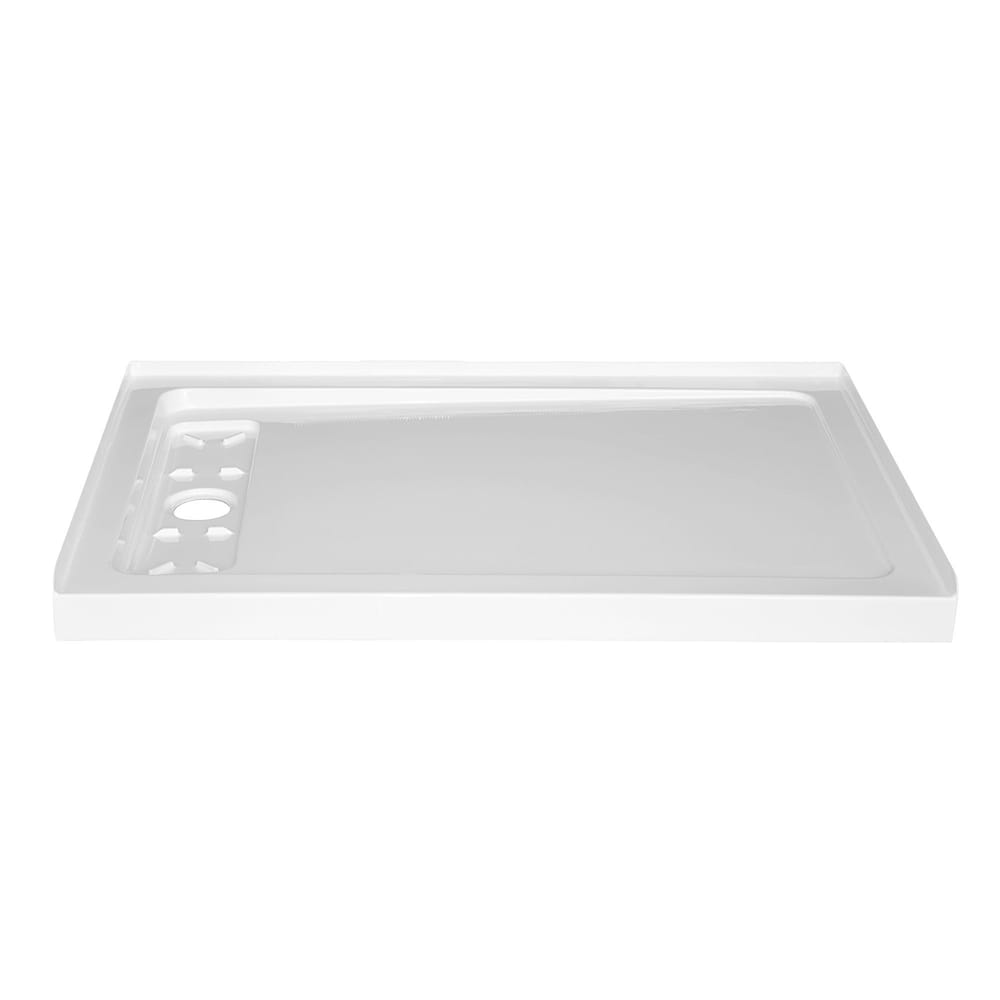 Base de douche en acrylique de 48 po x 32 po avec drain dissimulé à gauche