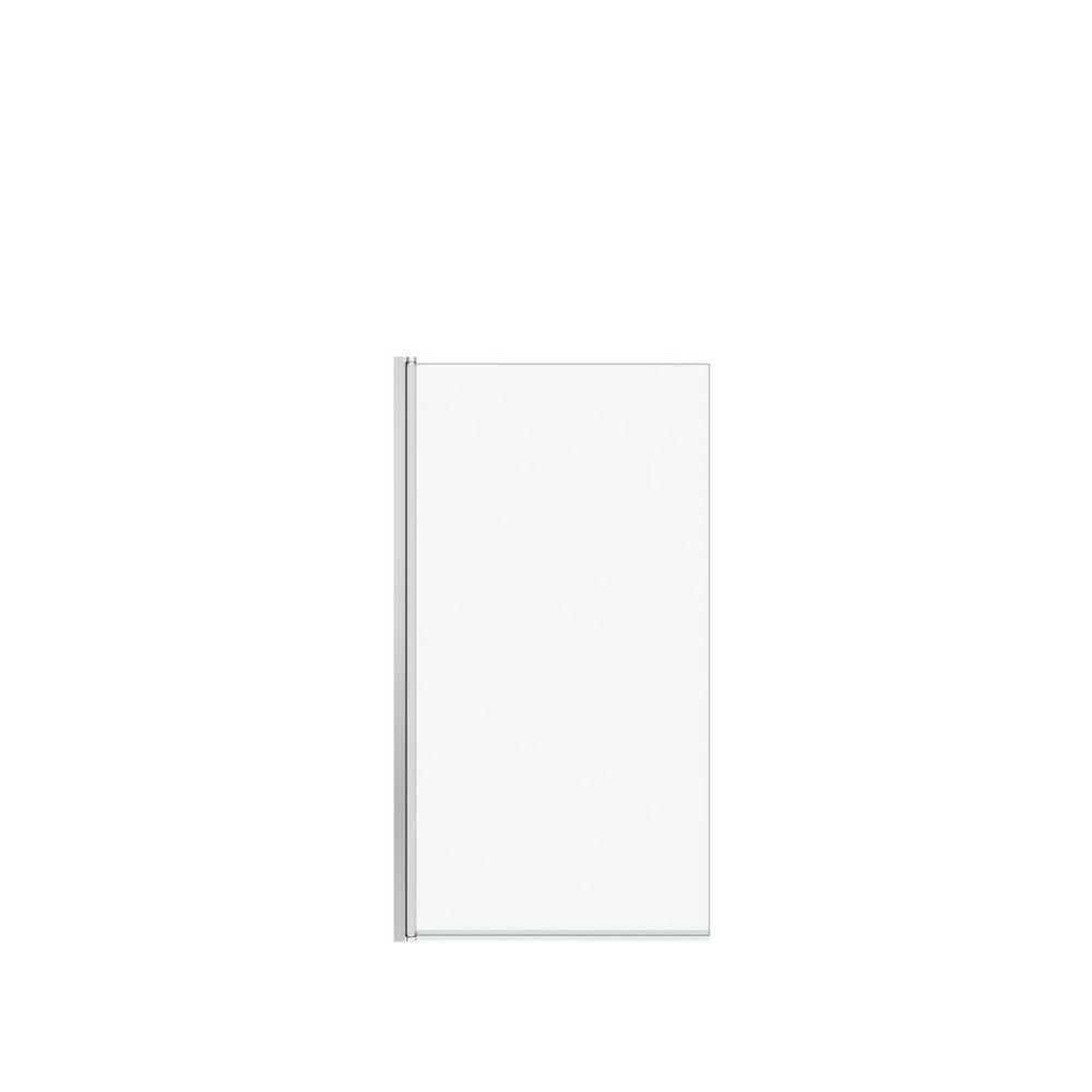 Axial 30W x 55.5H-inch Frameless Fixed Tub Shield in Chrome with Clear Glass