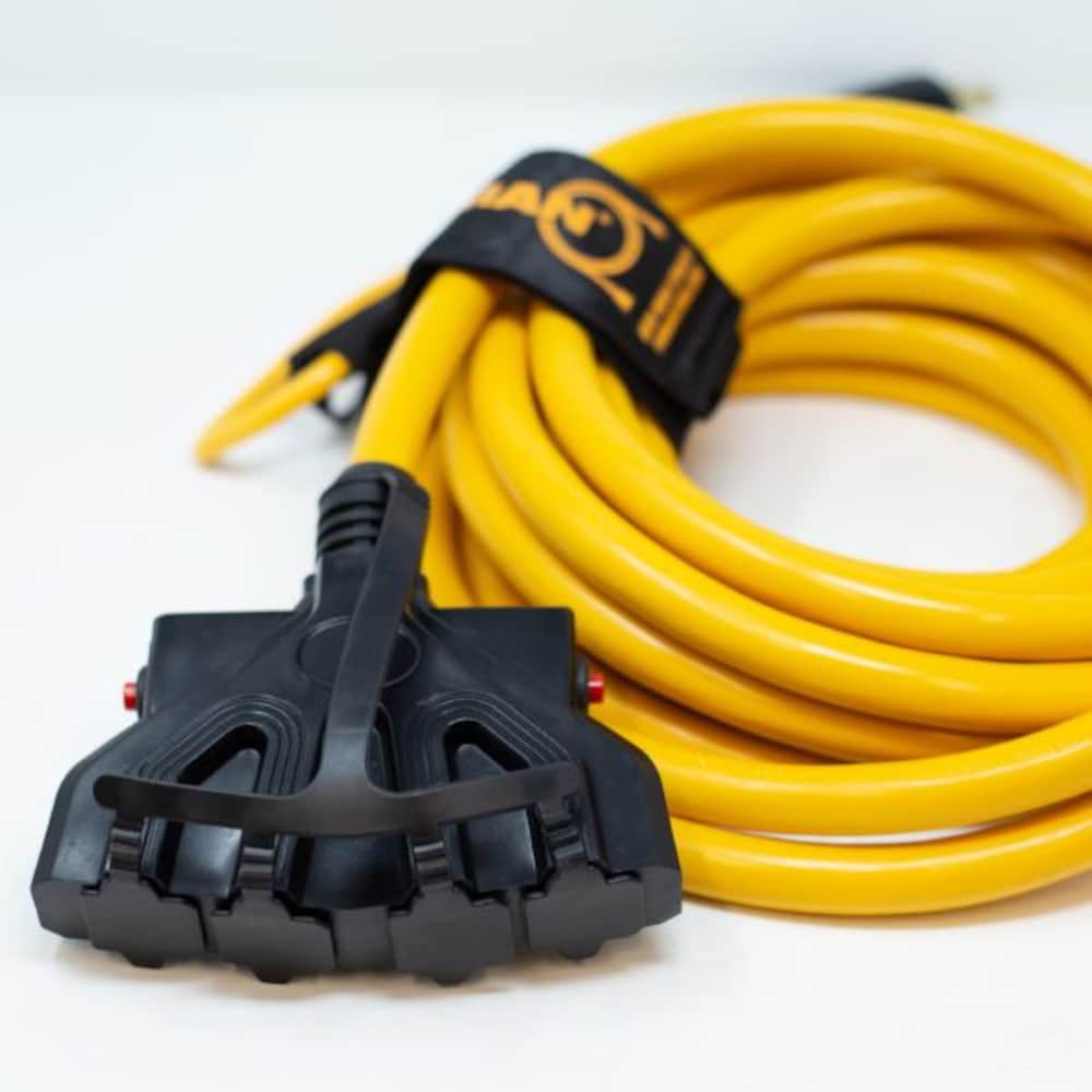 Heavy Duty L14-30P to (4) 5-20R Power Cord With Storage Strap