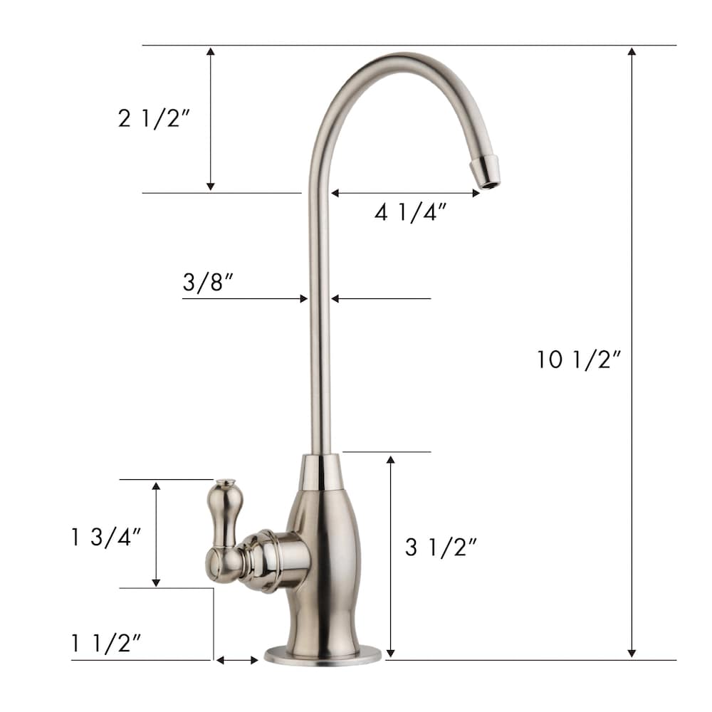 iSpring GK1-BN Osmose inverse, évier de bar de cuisine à bec haut, eau potable, nickel brossé