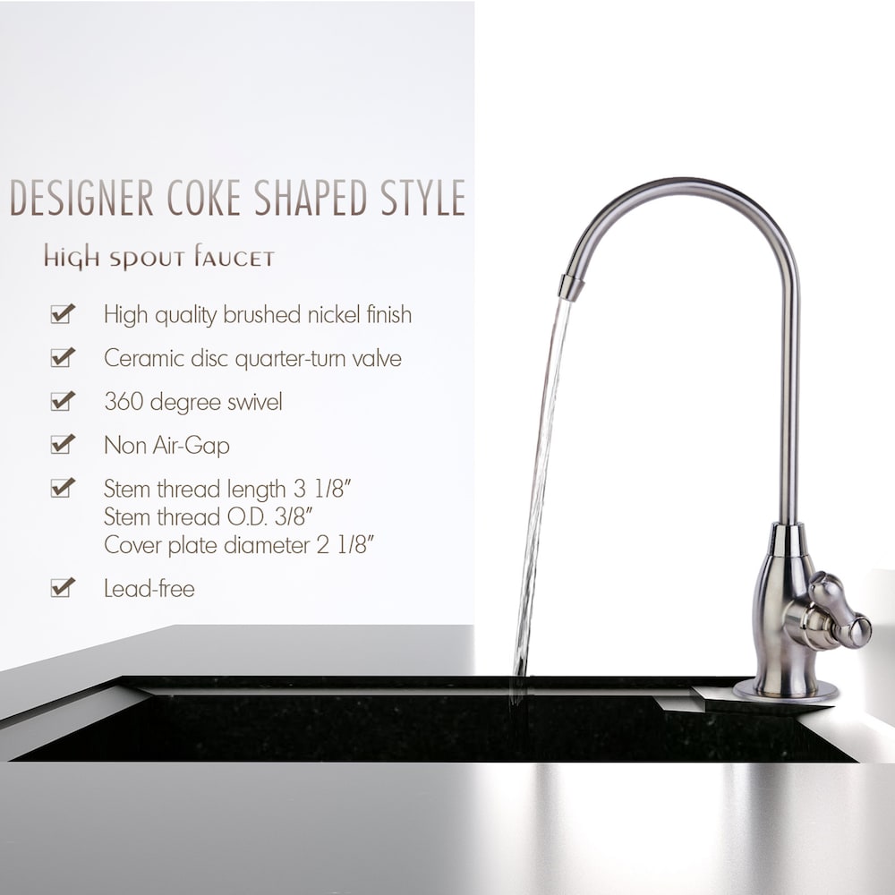 iSpring GK1-CHR Osmose inverse robuste, bec haut pour évier de bar de cuisine, eau potable, chrome